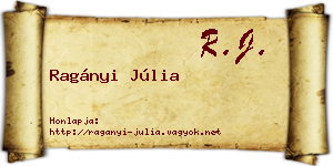Ragányi Júlia névjegykártya